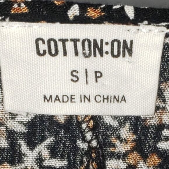 CottonOn Black Floral Babydoll Mini Dress Women S Grunge Goth Coquette Fairycore - Picture 3 of 7